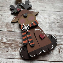 Load image into Gallery viewer, Hand-Painted Sitting Reindeer Ornament | Christmas Tree Decor | Festive Holiday Keepsake