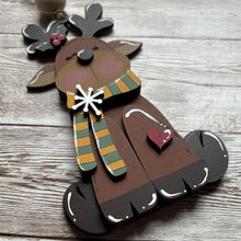 Load image into Gallery viewer, Hand-Painted Sitting Reindeer Ornament | Christmas Tree Decor | Festive Holiday Keepsake