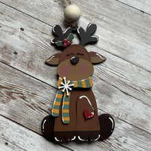 Load image into Gallery viewer, Hand-Painted Sitting Reindeer Ornament | Christmas Tree Decor | Festive Holiday Keepsake