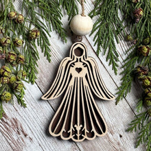 Load image into Gallery viewer, Wooden Angel Christmas Ornament