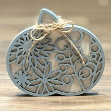 Load image into Gallery viewer, Chunky Wood Pumpkins – Fall Tiered Tray & Tabletop Décor - Small - Floral "Bubbles"