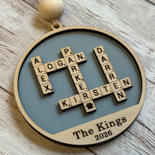 Load image into Gallery viewer, Personalized Family Name Tile Christmas Ornament