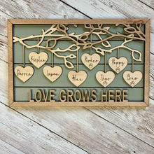 Load image into Gallery viewer, Personalized Hanging Hearts Framed Sign - Custom Sign