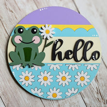 Load image into Gallery viewer, add-on to interchangeable frame, farmhouse decor, spring decor, interchangeable decor, interchangeable frame, frog decor, daisy decor