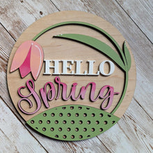 Load image into Gallery viewer, spring decor, tulips, hello spring, interchangeable decor