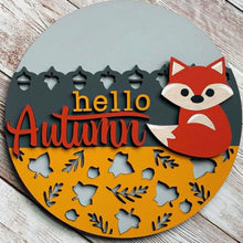 Load image into Gallery viewer, Hello Autumn fox interchangeable frame insert for cozy farmhouse fall home decor