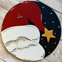 Load image into Gallery viewer, Hand-painted Santa insert featuring a festive design for interchangeable Christmas frames.