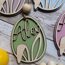 Load image into Gallery viewer, Personalized Easter Basket Tag, Easter Bunny Ornament, Personalized Easter Tag