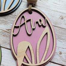 Load image into Gallery viewer, Personalized Easter Basket Tag, Easter Bunny Ornament, Personalized Easter Tag