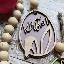 Load image into Gallery viewer, Personalized Easter Basket Tag, Easter Bunny Ornament, Personalized Easter Tag