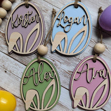 Load image into Gallery viewer, Personalized Easter Basket Tag, Easter Bunny Ornament, Personalized Easter Tag