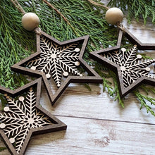 Load image into Gallery viewer, Snowflake Christmas Ornaments - Star