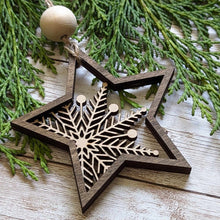 Load image into Gallery viewer, Snowflake Christmas Ornaments - Star