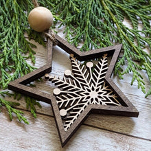 Load image into Gallery viewer, Snowflake Christmas Ornaments - Star