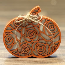Load image into Gallery viewer, chunky wood pumpkin for fall tabletop décor