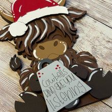 Load image into Gallery viewer, Hand-Painted Highland Cow Christmas Ornament