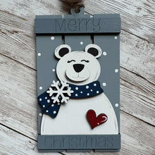 Load image into Gallery viewer, Hand-Painted Pallet Ornaments - Polar Bear