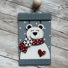 Load image into Gallery viewer, Hand-Painted Pallet Ornaments - Polar Bear