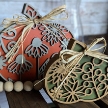 Load image into Gallery viewer, Chunky Pumpkins - Small - Floral "Bubbles"