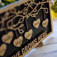 Load image into Gallery viewer, Personalized Hanging Hearts Framed Sign - Custom Sign