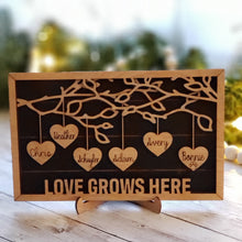 Load image into Gallery viewer, Personalized Hanging Hearts Framed Sign - Custom Sign
