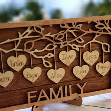 Load image into Gallery viewer, Personalized Hanging Hearts Framed Sign - Custom Sign