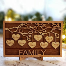 Load image into Gallery viewer, Personalized Hanging Hearts Framed Sign - Custom Sign