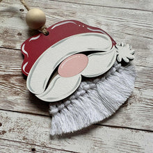 Load image into Gallery viewer, Hand-Painted Ornament - Macrame Santa

