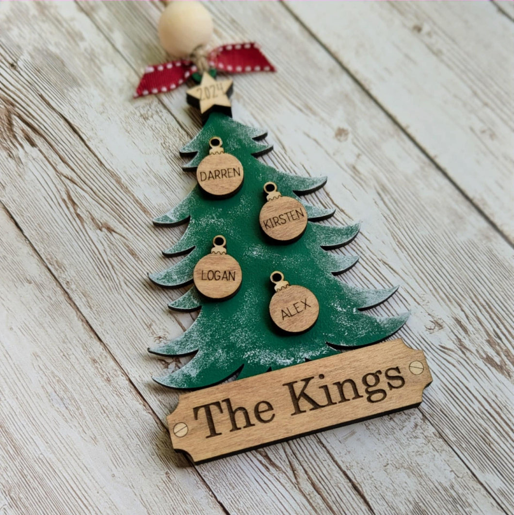 Personalized 2024 Family Ornament - Christmas Tree