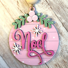 Load image into Gallery viewer, Retro pastel Christmas ornaments inspired by the 1960s, featuring soft mid-century colors and metallic gold glitter accents.
