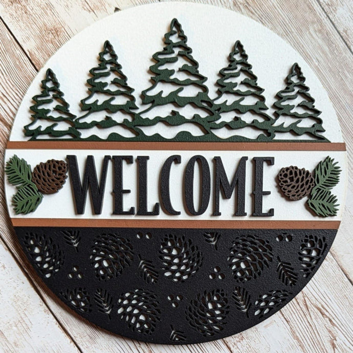 Nature-inspired interchangeable frame insert with forest theme