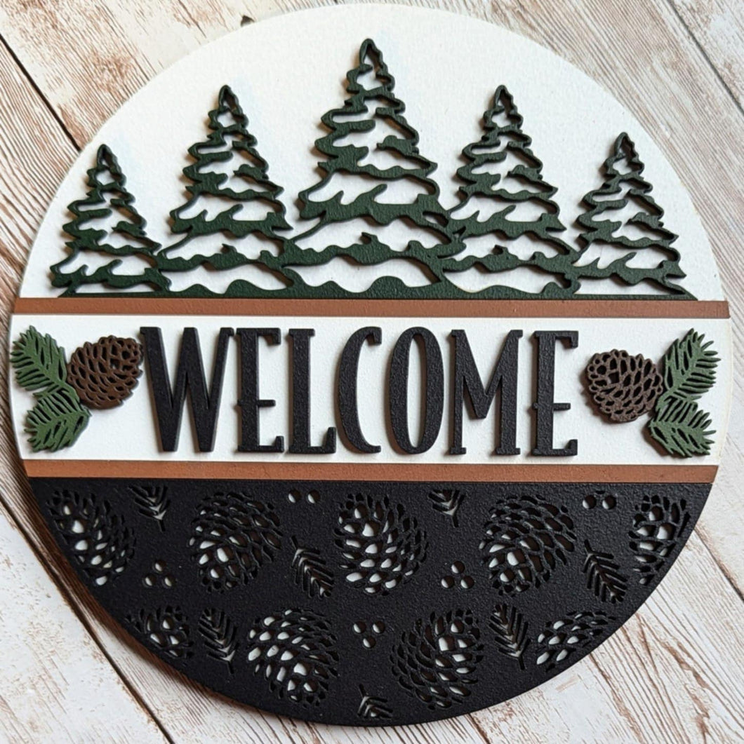 Nature-inspired interchangeable frame insert with forest theme