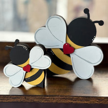 Load image into Gallery viewer, Chunky Bees - Large &amp; Small Shelf Sitter
