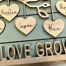 Load image into Gallery viewer, Personalized Hanging Hearts Framed Sign - Custom Sign
