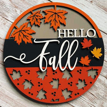 Load image into Gallery viewer, Fall interchangeable frame insert with autumn leaves
