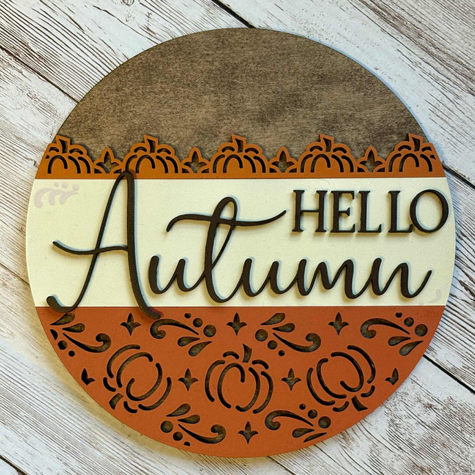 Hand-painted Pumpkin insert for interchangeable frames featuring cheerful autumn pumpkins.