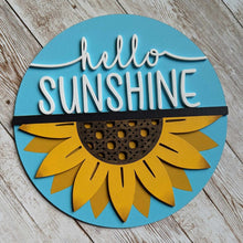 Load image into Gallery viewer, interchangeable decor, sunflower decor, farmhouse, hello sunshine
