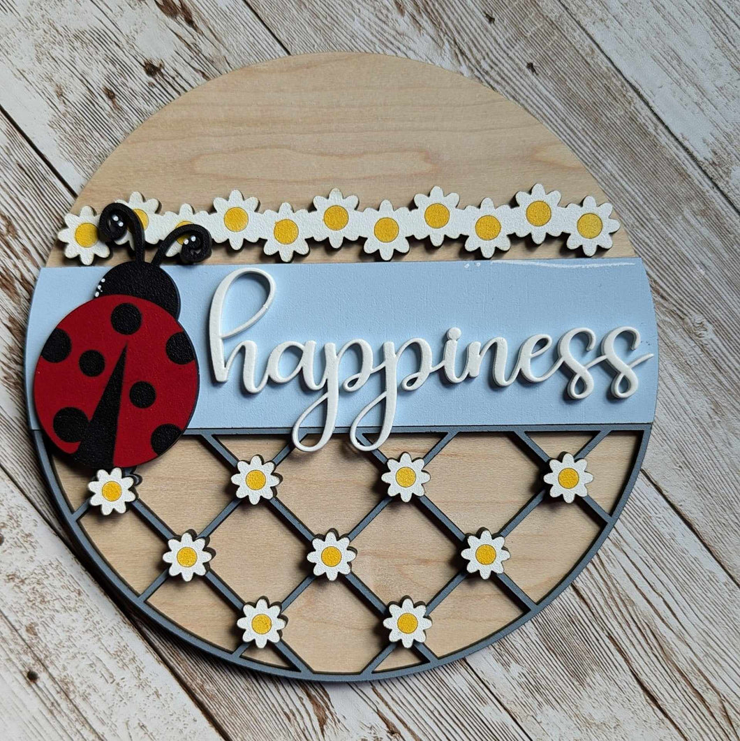 interchangeable decor, interchangeable frame, ladybug, daisy, spring decor