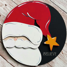 Load image into Gallery viewer, Santa BELIEVE Christmas interchangeable frame insert for whimsical farmhouse holiday home decor
