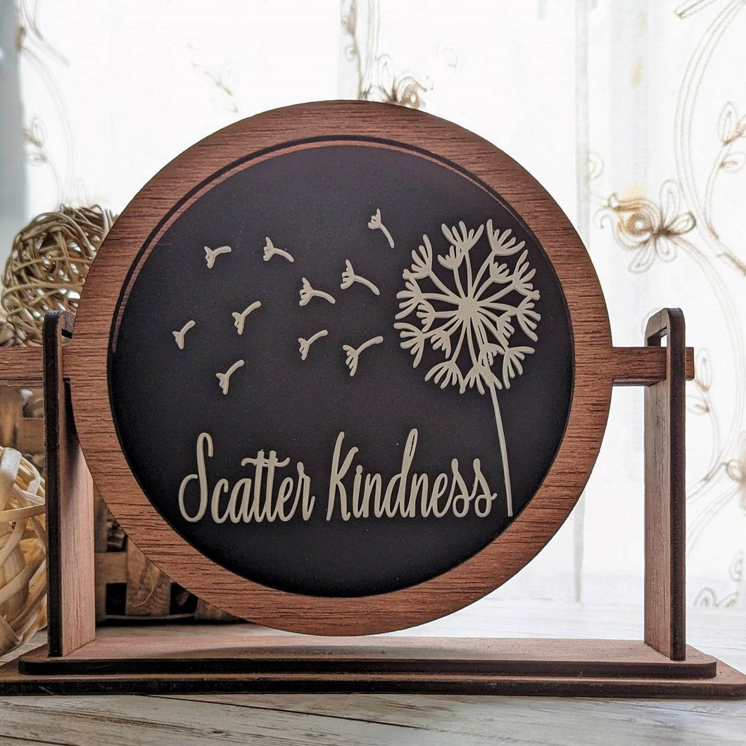 interchangeable frame, interchangeable insert, dandelion decor, scatter kindness decor