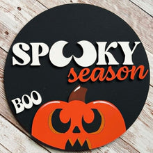 Load image into Gallery viewer, spooky season pumpkin interchangeable frame insert for farmhouse Halloween home decor
