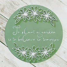 Load image into Gallery viewer, plant a garden sign, inspirational garden decor, interchangeable insert quote, garden quote wall decor, spring frame insert
