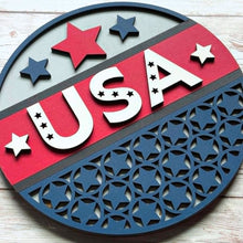 Load image into Gallery viewer, Americana interchangeable frame insert for Fourth of July decorating
