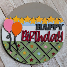 Load image into Gallery viewer, interchangeable frame, interchangeable insert, happy birthday decor
