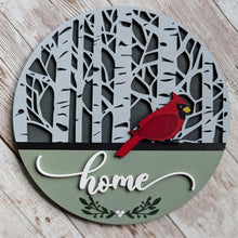 Load image into Gallery viewer, interchangeable frame, interchangeable insert, cardinal decor, winter decor
