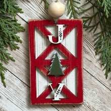 Load image into Gallery viewer, Hand-Painted Barn Door Ornament - JOY
