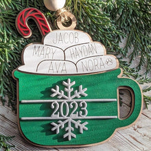 Load image into Gallery viewer, Personalized Family Ornament - Hot Cocoa with Marshmallows
