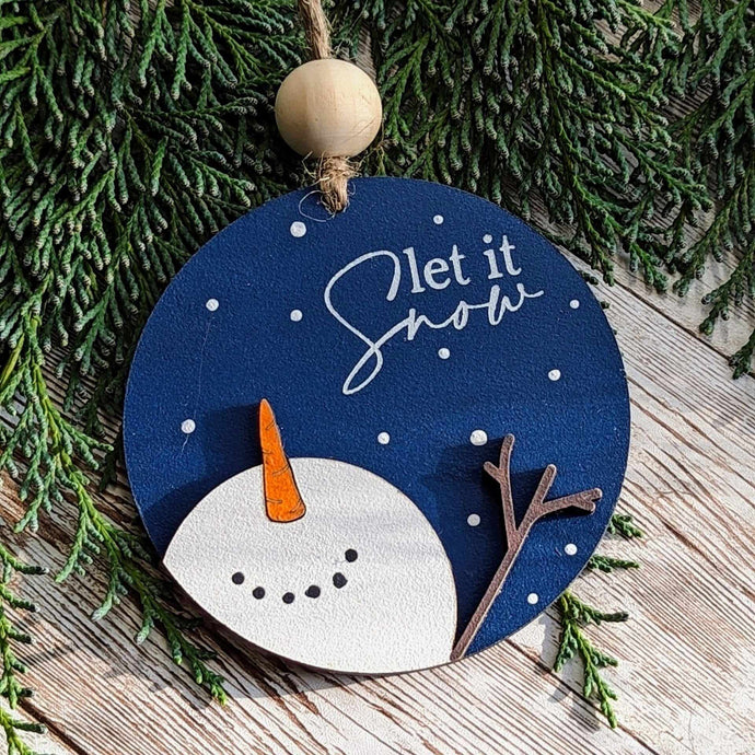 christmas ornament, let it snow ornament