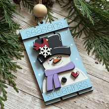 Load image into Gallery viewer, Hand-Painted Pallet Ornaments - Polar Bear, Penquin or Snowman
