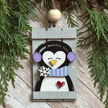 Load image into Gallery viewer, Hand-Painted Pallet Ornaments - Polar Bear, Penquin or Snowman
